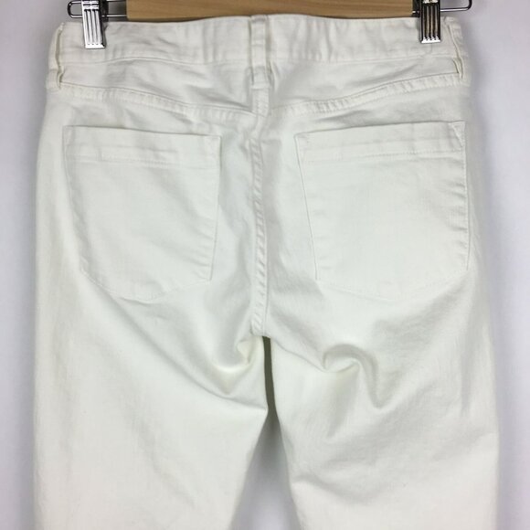 J Crew Jeans Womens Size 27 Matchstick White Denim Skinny 31" Inseam Low Rise - Picture 3 of 6